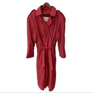 Vintage London Fog Red Trench Coat With Lining 16 All Seasons Belted
